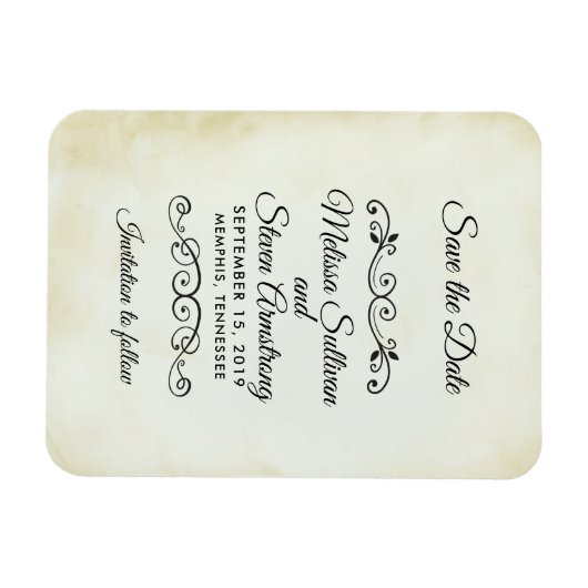 ouderwets Western thema Save the Date Magneet (Horizontaal)