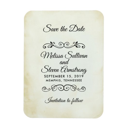 ouderwets Western thema Save the Date Magneet (Verticaal)