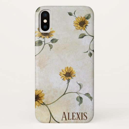 ouderwets zonnebloempatroon Case-Mate iPhone case (Achterkant)