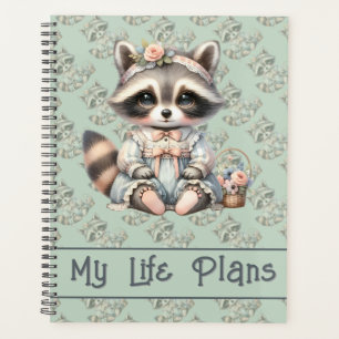 Ouderwetse Aangeklede Cottagecore Wasbeer Pastelkl Planner