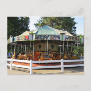 Ouderwetse Antiek carrousel Merry Go Round Feestdagenkaart