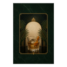 Ouderwetse Art Deco Poster | Printbare Speakeasy