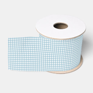 Ouderwetse baby Blauw Gingham Landelijk Grosgrain Lint