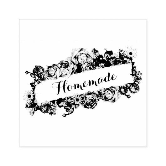 Ouderwetse banner elegante bloemrozen handgemaakt rubberstempel (Afrduk)