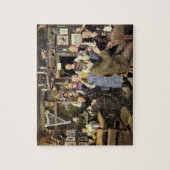 Ouderwetse bar met mensen vieren, een feest legpuzzel (Verticaal)