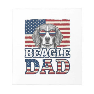 Ouderwetse Beagle Vader Patriottisch Hond Shirt On Notitieblok