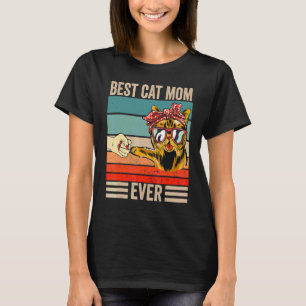 Ouderwetse Beste Kat Moeder Ooit Bots Vuist Moeder T-shirt