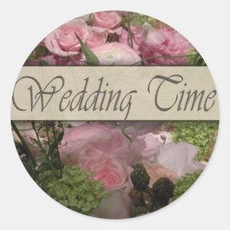 Ouderwetse bloemdecoratie ronde sticker