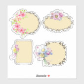 Ouderwetse bloemen sticker (Vel)