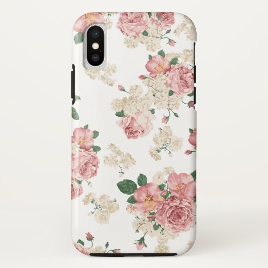 Ouderwetse bloemenprint Case-Mate iPhone case (Achterkant)