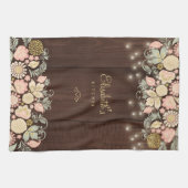Ouderwetse bloemige elegante rustieke country theedoek (Horizontaal)