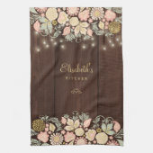 Ouderwetse bloemige elegante rustieke country theedoek (Verticaal)