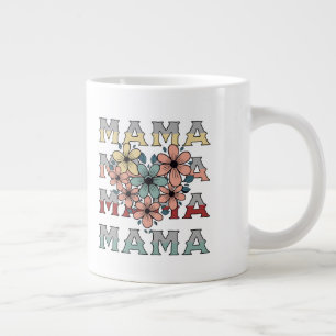 Ouderwetse bloemige mama-design extra grote beker