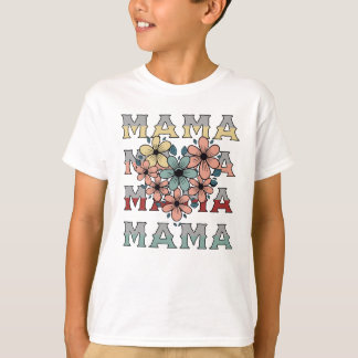 Ouderwetse bloemige mama-design t-shirt