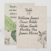 Ouderwetse Bloemige Rustieke Bruiloft Aankondiging (Voorkant / Achterkant)