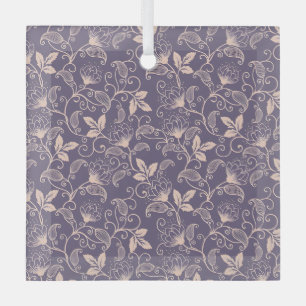 Ouderwetse bloemontwerp met kronkelende wijnranken glas ornament