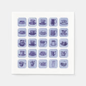 Ouderwetse  Blue China Teacups Tea Party Servetten (Voorkant)