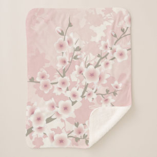 Ouderwetse Blush Roze Kersenbloesem Sherpa Deken