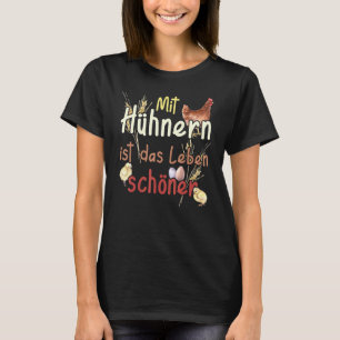 Ouderwetse boerderij waterverf met kippen leven i t-shirt