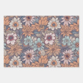 Ouderwetse Boho Bloemige Trouwdag Verjaardag Inpakpapier Vel (Voorkant 2)