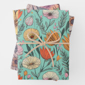 Ouderwetse Boho Bloemige Trouwdag Verjaardag Inpakpapier Vel (In situ)