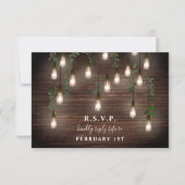 Ouderwetse Bollen Rustieke Hout Botanische Trouw  RSVP Kaartje (Voorkant)