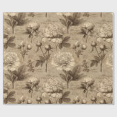 Ouderwetse botanische bloempatroon (2) cadeaupapier (Vlak)