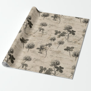 Ouderwetse botanische bloempatroon (3) cadeaupapier