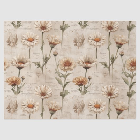 Ouderwetse botanische bloempatroon (8) tissuepapier (Voorkant)