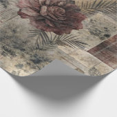 Ouderwetse botanische patchwork rustiek (2) cadeaupapier (Hoek)