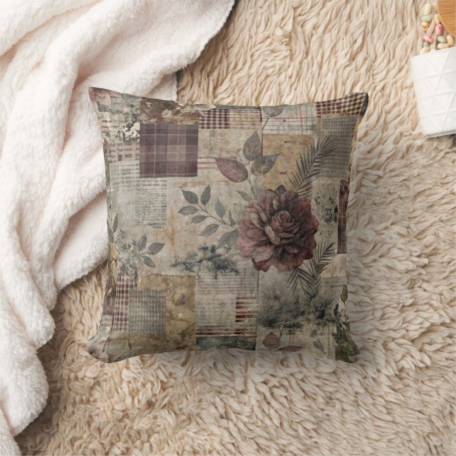 Ouderwetse botanische patchwork rustiek (2) kussen (Deken)