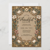 Ouderwetse botanische Thanksgiving-viering Kaart (Voorkant)