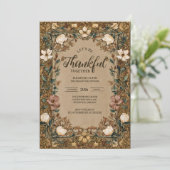Ouderwetse botanische Thanksgiving-viering Kaart (Staand voorkant)