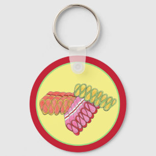 Ouderwetse Christmas Ribbon Snoep Vakantie Zoet Sleutelhanger