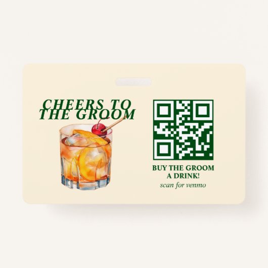 Ouderwetse cocktail vrijgezellenweekend badge (Voorkant)