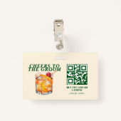 Ouderwetse cocktail vrijgezellenweekend badge (Achterkant met clip)