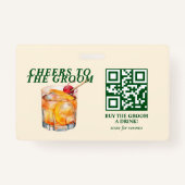 Ouderwetse cocktail vrijgezellenweekend badge (Achterkant)