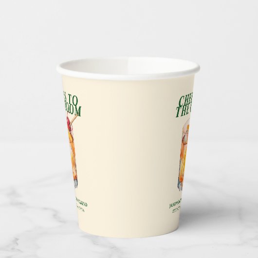 Ouderwetse cocktail vrijgezellenweekend papieren bekers (Links)