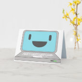 Ouderwetse computerverjaardag kaart (Gele Bloem)