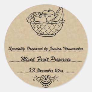 Ouderwetse conserven of Jam Canning Sjabloon Ronde Sticker