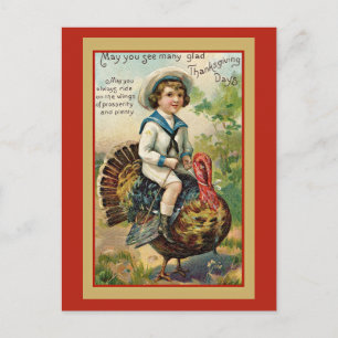 Ouderwetse dankzegging groeten feestdagenkaart