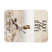 Ouderwetse Delicate Bloem Botanische Boho Bruiloft Magneet (Horizontaal)