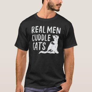 Ouderwetse Echte Mannen Knuffelen Katten Grappige T-shirt