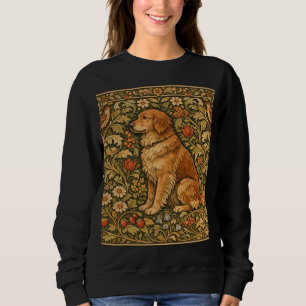 Ouderwetse elegante goud retriever boho-schilderij trui