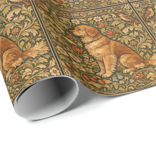 Ouderwetse elegante goudkleurige retriever boho-sc cadeaupapier