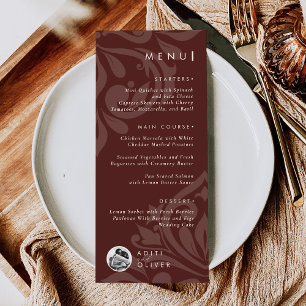 Ouderwetse Elegante Rustieke Bordeaux Typografie F Menu
