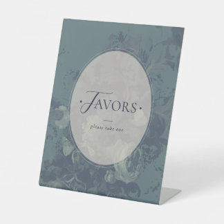 Ouderwetse Elegante Rustieke Turquoise Bloemige Br Reclamebord Met Voetstuk