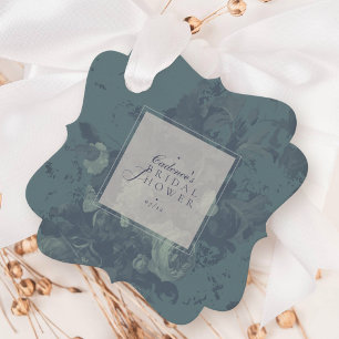 Ouderwetse Elegante Rustieke Turquoise Bloemrijke Bedankjes Labels