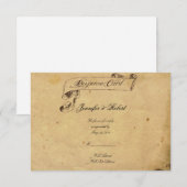 Ouderwetse Elegantie Perkament Quill Reactie RSVP Kaartje (Voorkant / Achterkant)