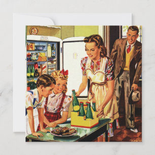 Ouderwetse familie, moeder met kinderen, snacks in kaart